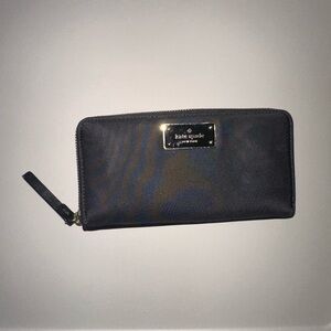 Kate Spade Black fabric wallet with Gold hardware Accents contemporary